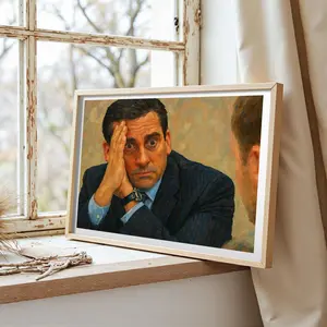 Fan Art Prints Acrylic Painting Illustrations The Office Sitcom Poster Funny Artwork Humor Michael Scott Gallery Wall Decor