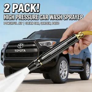 2PCS High Pressure Car Wash Gun |   2500 PSI Booster Nozzle |   Quick Connect Leak-Proof for Auto Patio Pet | Free 4 hose clamps