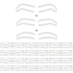 Disposable Eyebrow Design Stencil Eyebrow Tint Airbrush Auxiliary Sticker for Brows Shaping with Single Eyebrows Type Option (1 Bag - Mixed type - 12 Pairs)