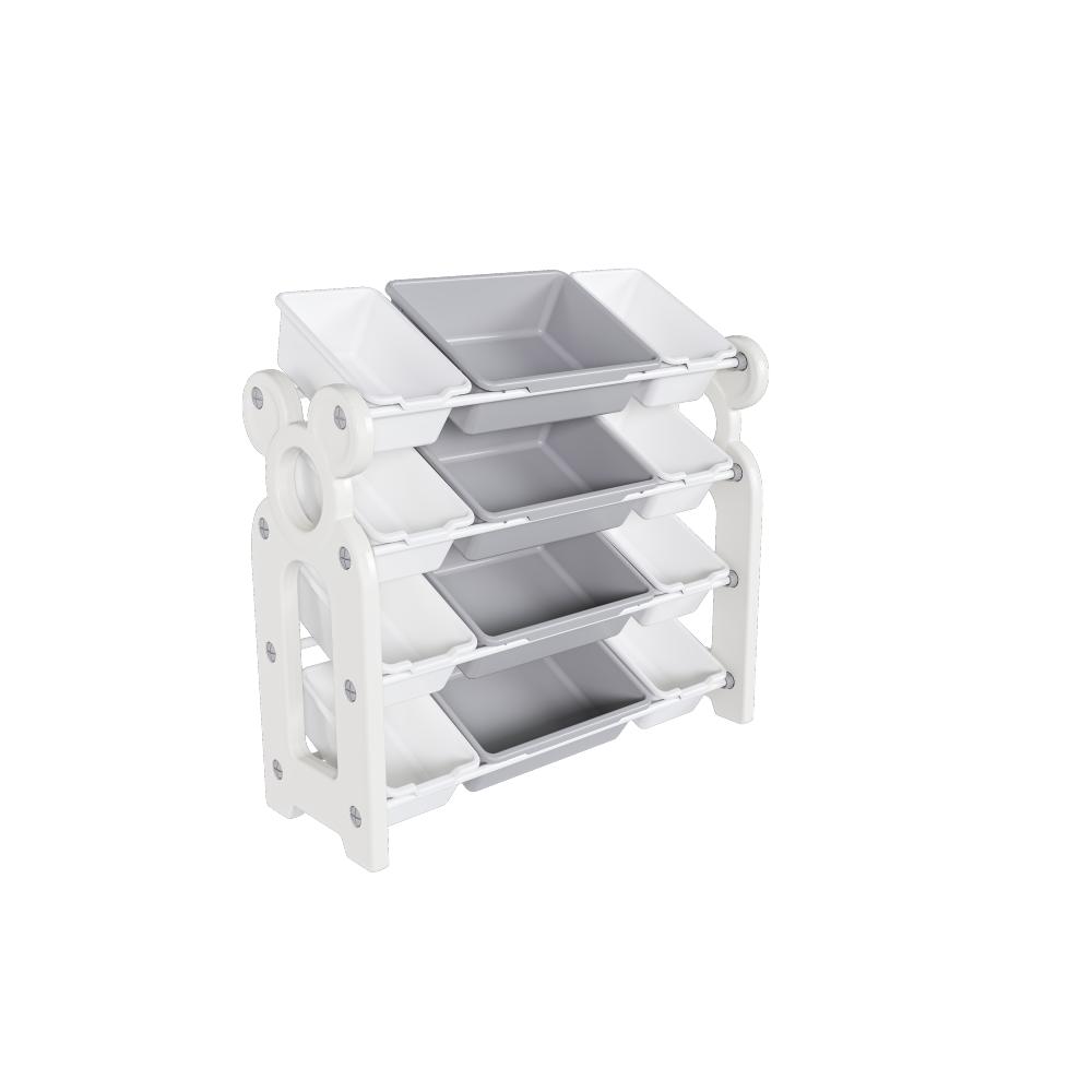 Kids Toy Storage Organizer with 12 Bins – Grey & White Nursery Organizer Cabinet, HDPE Bins & Shelf for Playroom, Bedroom, Living Room Kids Toy Storage Organizer with 12 Bins – Grey & White Nursery Organizer Cabinet, HDPE Bins & Shelf for Playroom, Bedroom, Living Room