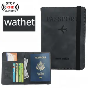 Rfid Passport Holder PU Leather Multi-Functional Wallet, Sim Card & Document Organizer Case, Durable Travel Accessory for Men Women Travel Essentials
