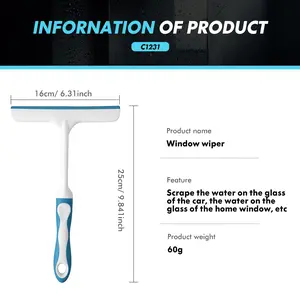 All-Purpose Shower Squeegee for Shower Doors, Bathroom, Window and Car Glass, Plastic Material, 10 Inches, Durable Cleaning Tool