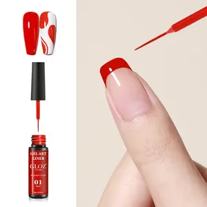 Professional Nail Art Liner Gel Polish, Long-Lasting & Low Odor Gel Nail Polish with Precision Brush Tip for Nail Lines, Patterns & French Manicures Nail Care