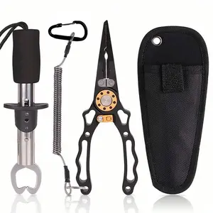 Fishing Plier with Storage Bag & Fly Fishing Tool Set, Multifunctional Fishing Plier, Fishing Accessories for Fly Fishing, Ice Fishing, Outdoor Fishing