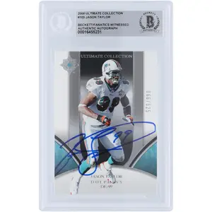 Jason Taylor Miami Dolphins Autographed 2006 Upper Deck Ultimate Collection #105 #/525 Beckett Fanatics Witnessed Authenticated Card - Fanatics Authentic Certified