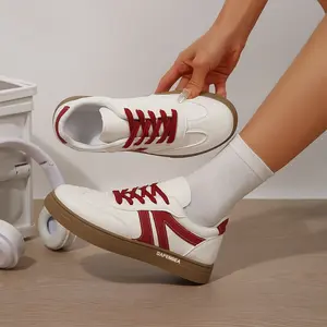 Women's Comfortable Sneakers Color Block Gum Sole Non-Slip Lightweight Indoor Outdoor Athletic Shoes