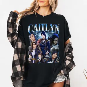 Caitlyn Arcane Shirt, League of Legends Anime lol Shirt, Arcane Merch-Fashion Cotton, Full Colors, Full Sizes, For Men, For Women,anime merch