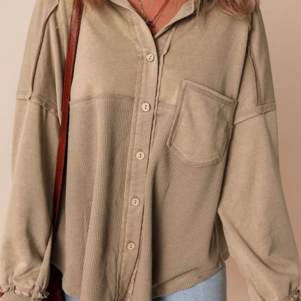 Women's Teddy Bear Shacket in Comfortable Material - Suit, Womenswear Clothing Jackets Soft Coats Tops Lady