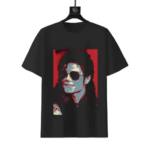 Michael Jackson Pop Art Sunglasses Portrait Graphic T-Shirt Menswear Shortsleeve