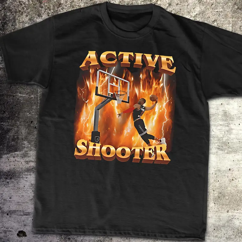 Active Shooter T-Shirt, Tee Funny Meme, Funny Meme T-Shirt, Joke Tee, Gift Shirt, Trending Shirt, Oddly Tee Classic Street Style Gift for Fourth of July Birthday