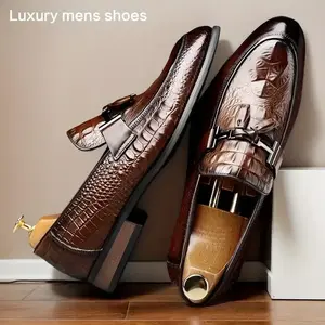 Men's Large Size High-End Luxury Top Layer Cowhide Business Casual Leather Shoes, Fashionable Trendy Formal Shoes, Suitable for Weddings, Business Parties, Banquets, and Offices 56791