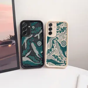 Vintage Deep Sea Whale Phone Case Suitable for Samsung Galaxy A05 A05S A06 A07 A12 A13 A14 A15 A16 5G A17 A21S A22 A23 A24 A25 A26 A32 A33 A34 A35 A36 A52 A53 A54 A55 A56 S21 Ultra S22 Plus S23+ S24 FE S25 Edge Anti-Drop Full Cover Black Phone Case
