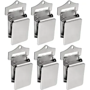 Wall Hanging Rug Clips (6-Pack) Heavy Duty Grippers & Hangers for Rugs, Animal Hides, Pelts, Tapestries, Car Mats, Rug Holder Wall Mount Clips with Screws (Chrome)
