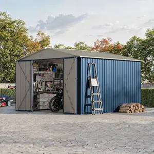 10 X 10 FT Outdoor Storage Shed,Metal Garden Sheds&Outdoor Storage, Lockable Gable Roof Garden Tool Shed, All-Weather Resistant Storage Unit for Bikes, Ladders, Patio Supplies  Garden Essentials