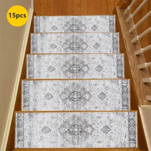 Non-Slip Stair Carpet, Step Protection Carpet, Decorative Bordered Stair Mat for Home Decoration & Bedroom Accessories - Suitable for Indoor, Outdoor Stairs & Multiple Scenarios