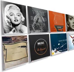 8 Pack 12'' Clear  Record Display Shelf - Wall Mount and Display Your Favorite LP Records in Style