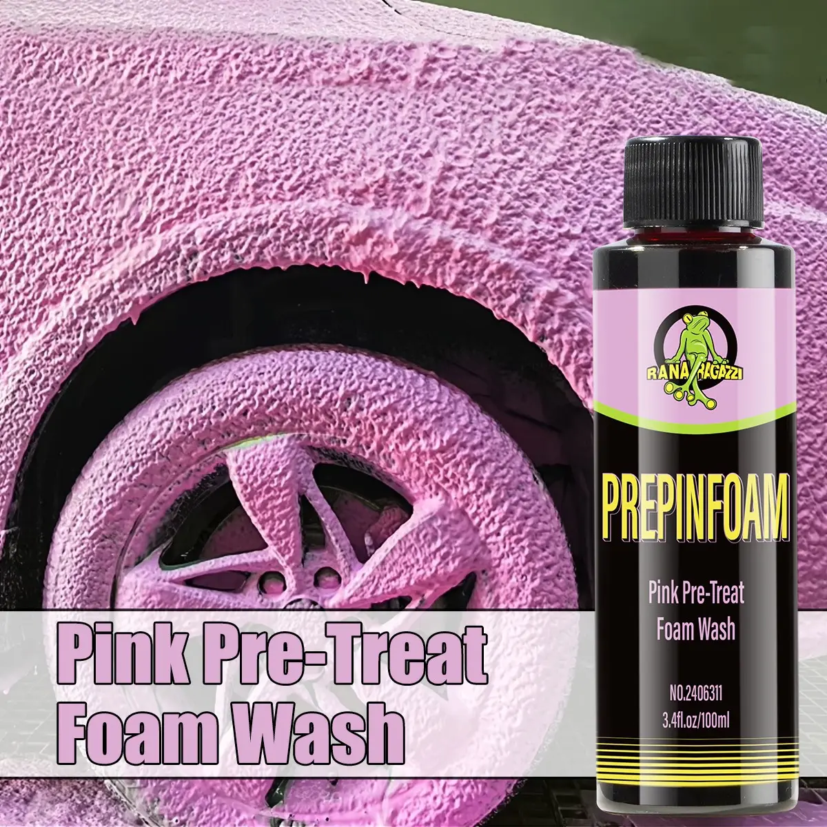 100ML Strong Car Wash Pre Wash Fluid, Rich Foam Formula, Foaming Car Soap, Suitable for Cars, Trucks, Motorcycles, Boats, Motorhomes, No Residue, Car Wash Soap, Car Wash Cleaner, Foaming Car Shampoo, Car Washing Supplies
