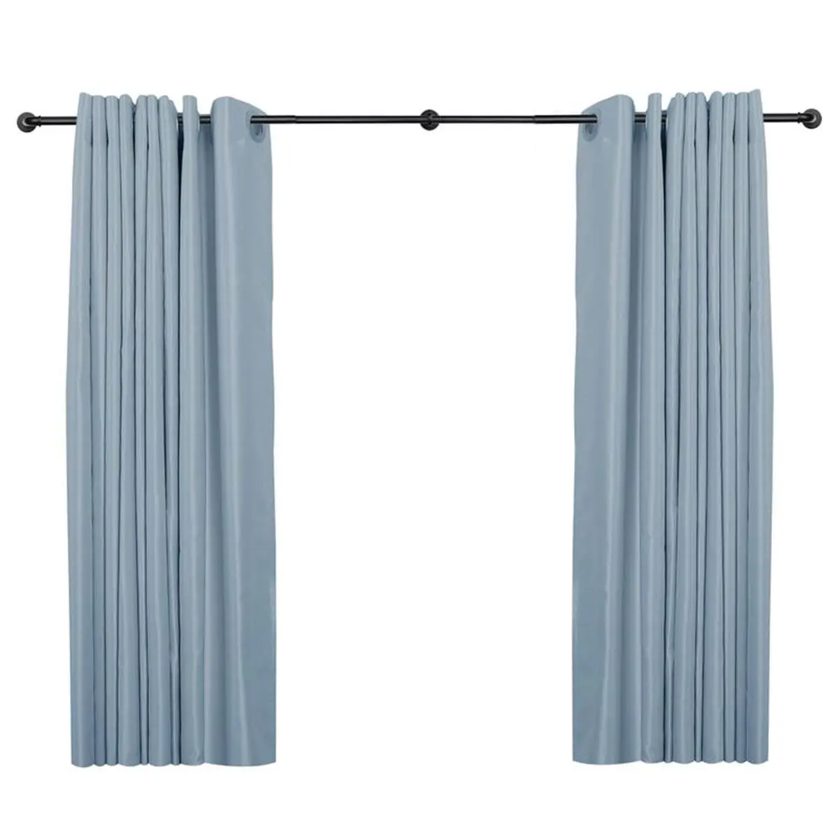 Utopia Alley Industrial Wraparound Curtain Rod, 86"-120" Adjustable Heavy-Duty Metal Rod for Blackout Drapes, Rustic Matte Black, Easy-to-Install Ceiling or Wall Mount, 1 Inner Rod