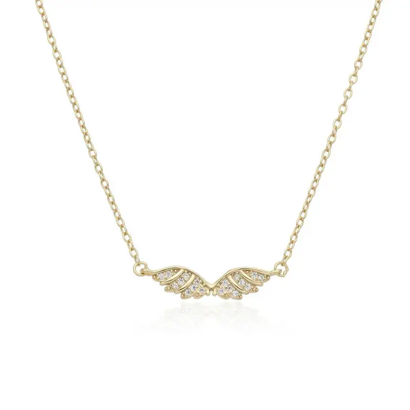 Gold-Plated Wing Shape Costume Jewelry Necklace - Delicate Chain, Versatile Fashion Accessory for Everyday Wear