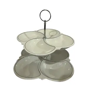 2 Layer Snack Plate with Fine Porcelain Material