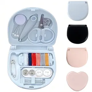 Portable Mini Sewing Kit, Foldable DIY Sewing Supplies & Accessories, Thread Scissors, Buttons, Needles, Perfect Gift for Beginners