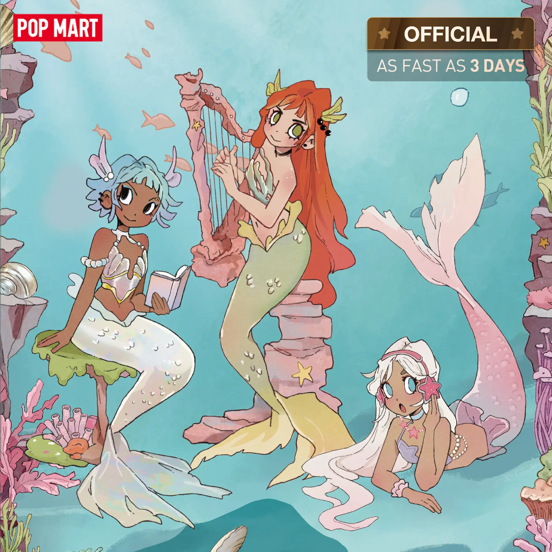 【NEW】POP MART Peach Riot Siren’s Song Figurine, Home Decorations, Collectible, Birthday Gift