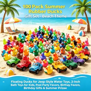 100 Fun Mini Ducklings with Storage Bag, Outdoor Beach Party Supplies for Families, Ideal Gift