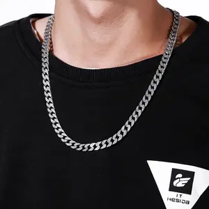 Men's tiger-print Cuban chain necklace, 925 sterling silver, bold hip-hop street style, showcasing individuality and fashion.