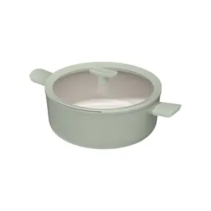 BergHOFF Balance Nonstick Ceramic Stockpot 11", 6.5qt. With Glass Lid, Recycled Aluminum, Sage