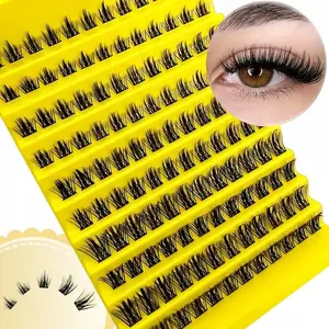 Natural Eyelash Clusters Mixed Lengths 8-16mm, Thin Soft Design, Suitable for DIY False Lashes, Enhance Eye Charm, Made in China