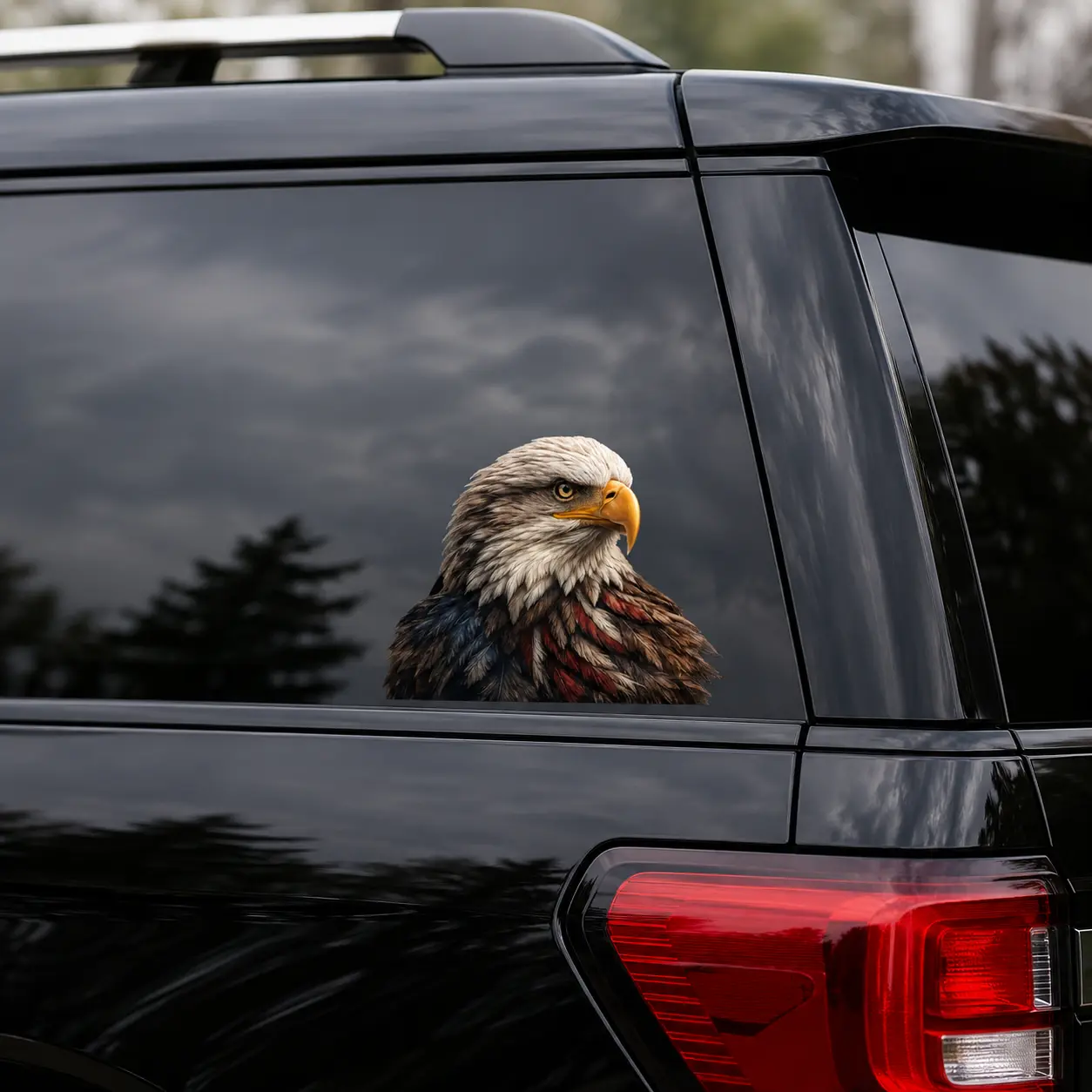 Realistic Eagle Portrait PVC Automotive Vinyl Decal, Decorative Animal Car Window Decals for Windows/Bumpers