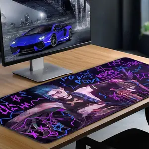 [SALE UP TO 50% + FREE SHIP] Arcane Graffiti Desk Mat, Neon Punk Gaming Mouse Pad, Anime Gamer Extended Mousepad