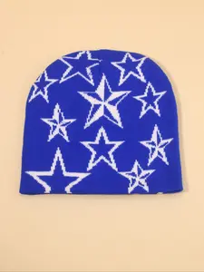 Unisex Y2K Fashion Heart Pattern Beanie Hat, Casual Style Knitted Cap for Men & Women, Perfect for Daily Wear & Streetwear