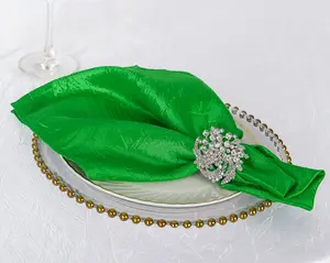 20"x20" Crushed Taffeta Napkins - Emerald Green (10pcs/pk)