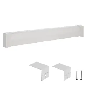Summervibes VEVOR Baseboard Heater Covers, Basic Series 5 ft Standard Electric Heating Unit Front Cover for Home Improvement, Heavy-duty Steel, Easy Installation for Bedroom Replacing Old Cover, White