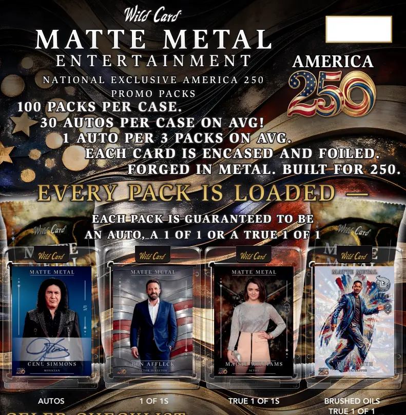 2026 Wildcard Matte Metal Entertainment Promo Packs