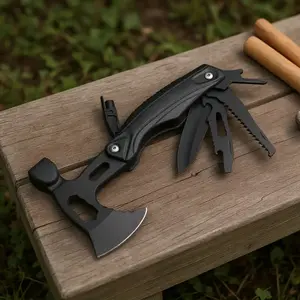 15-in-1 Heavy-Duty Outdoor Multi-Tool with Axe, Hammer, Pliers, Saw Blade & Emergency Escape Window Breaker - Portable Survival & Hunting Gear, Ergonomic Non-Slip Grip, Durable Aluminum Construction for Camping, Hiking, Garden - Ideal Men'S Christma