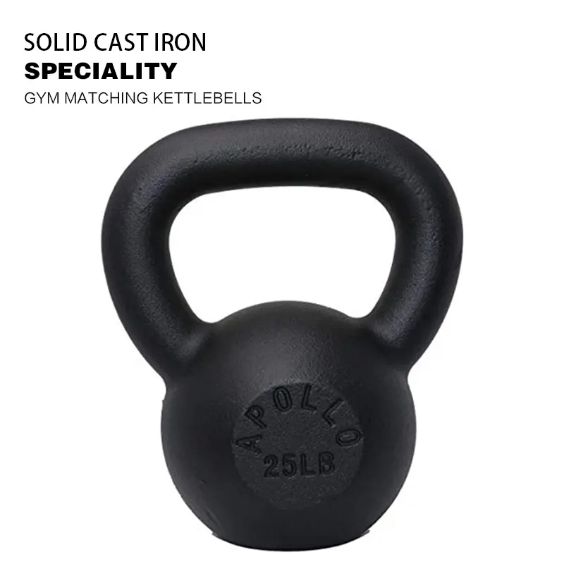 25 LB Solid Cast Iron Kettlebell - Powder-Coated, Color-Coded Finish for Unisex Strength Training, Gym Use