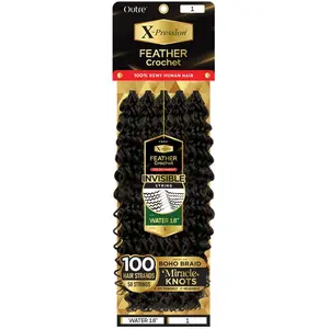 Outre X-Pression 100% Remy Human Hair Feather Crochet Braid - WATER 18"