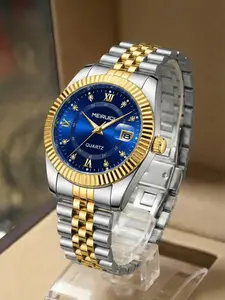 A Luxury Exquisite Eye-Catching Ladies' Wristwatch, High End Analog Watch with Roman Numeral Markers, Diamond Embellishments, Richly Layered Design, Waterproof Function, Magnified Date Window and Quartz Movement
