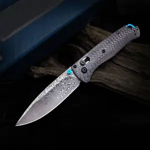 Damascus steel, carbon fiber handle folding knife, high-end folding blade, CNC precision grinding sharp blade, EDC survival tool, suitable for hiking, collecting, camping and fishing, men's holiday gift, a great gift for gifting