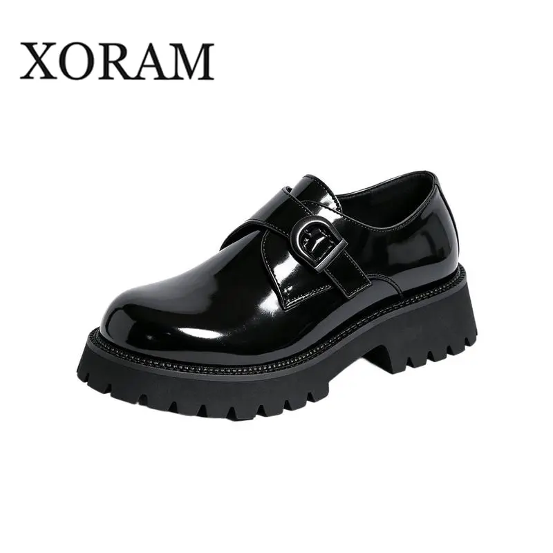 Men's Classic Chic Solid Leather Loafers - British-Style Slip-On Gentleman Formal Shoes for Business Casual, All-Seasons Formal Footwear with Chunky Thick Sole