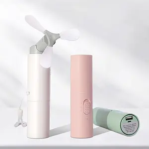 Portable Mini Fan, Three-Blade Foldable, USB Charging, with Lanyard, Small Cute Design, Strong Wind, Ideal Gift for Travel Summer Concerts