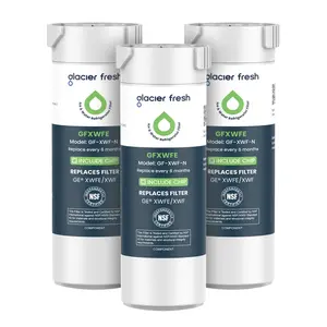 GLACIER FRESH Water Filter Compatible with XWFE (Built-in CHIP), Replacement for GE XWFE, XWF Refrigerator Water Filter NSF/ANSI 42 Certification