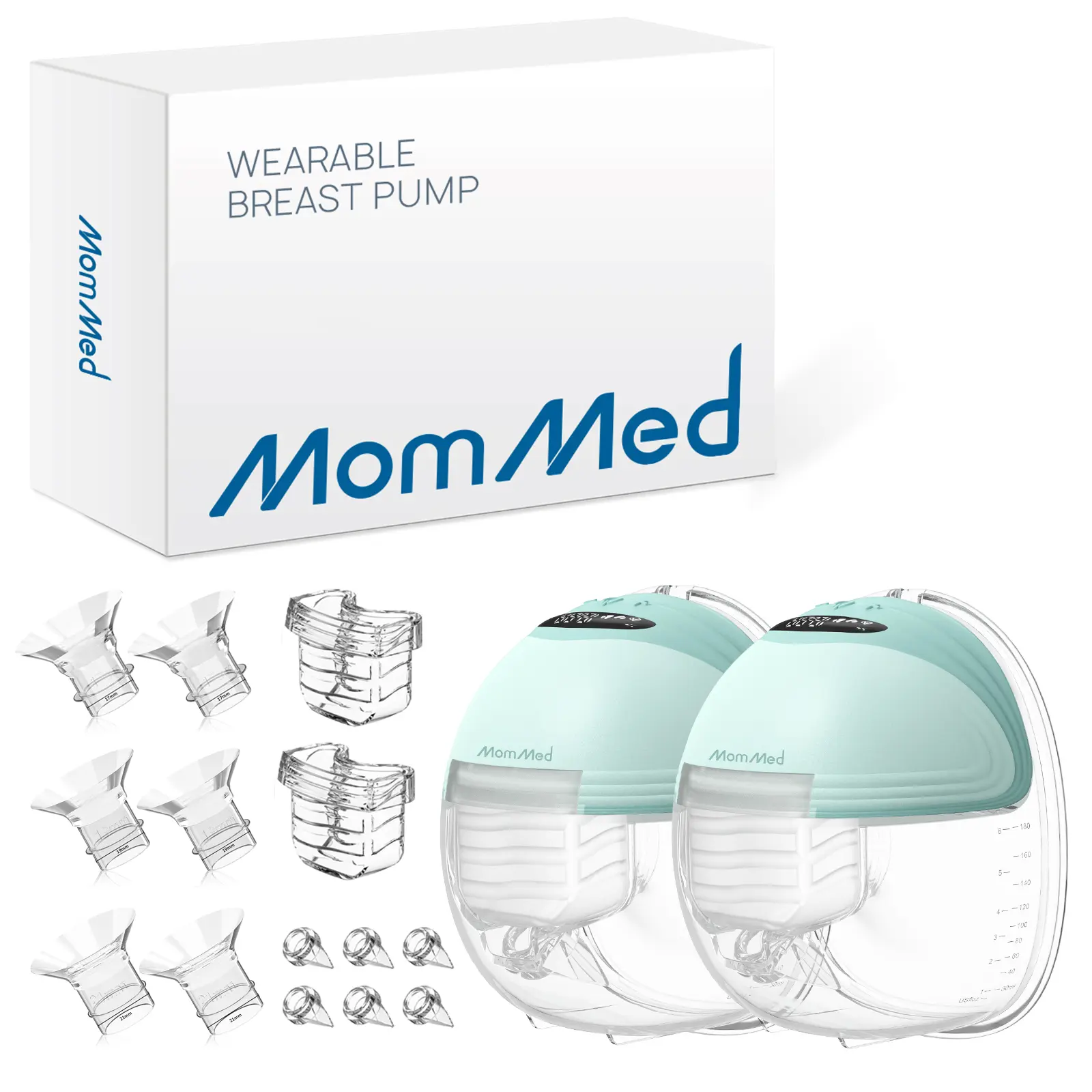 MomMed Wearable Breast Pump S21,Hands-Free Electric Breast Pump, Personalized Fully In-Bra Breast Pump, 180ML Large Capacity for More Milk, Portable BreastfeedingPump With 3 Modes &12 Levels