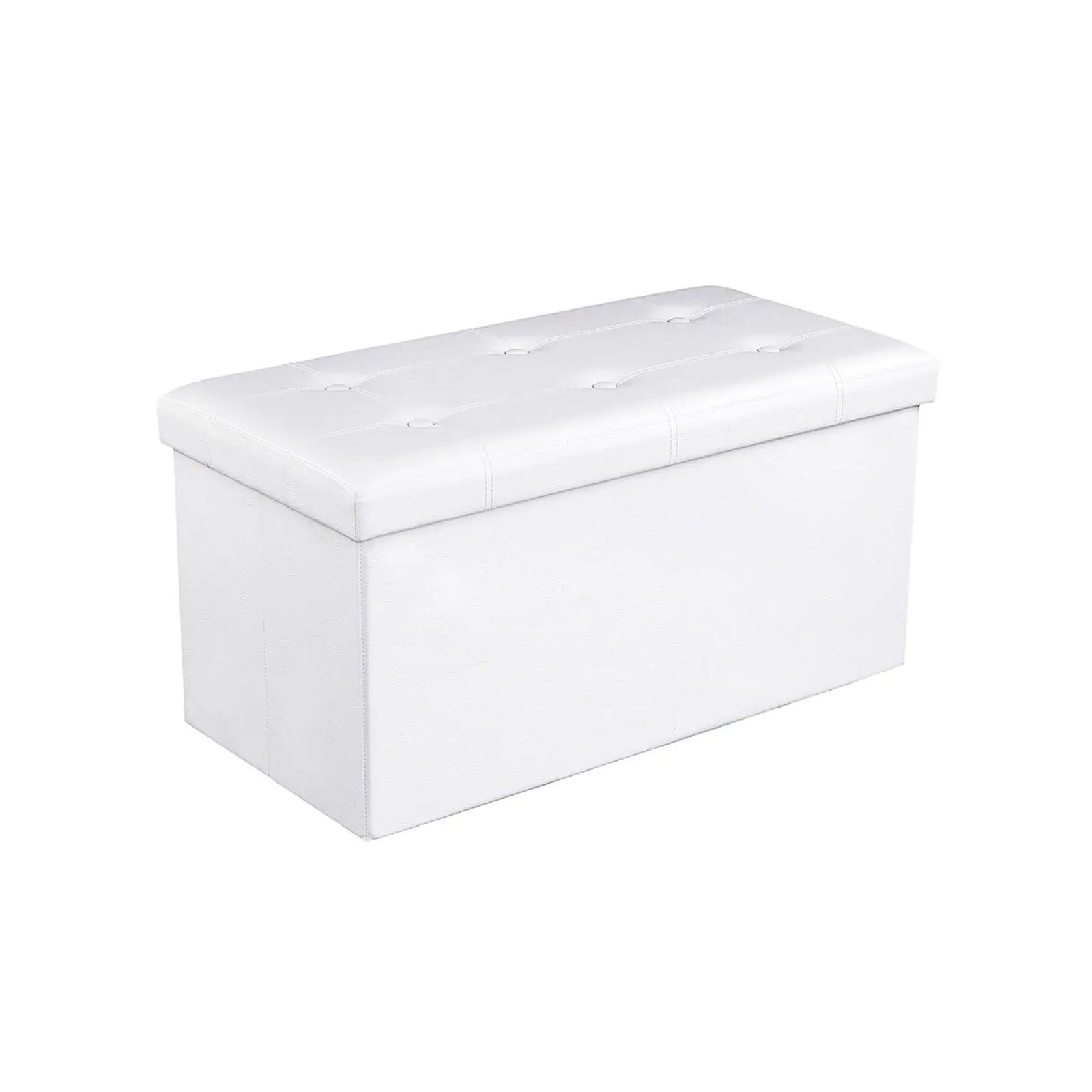 SONGMICS Folding Upholstered Storage Ottoman Bench, Space-Saving Indoor Furniture Stool for Home Use, Folding Storage Ottoman