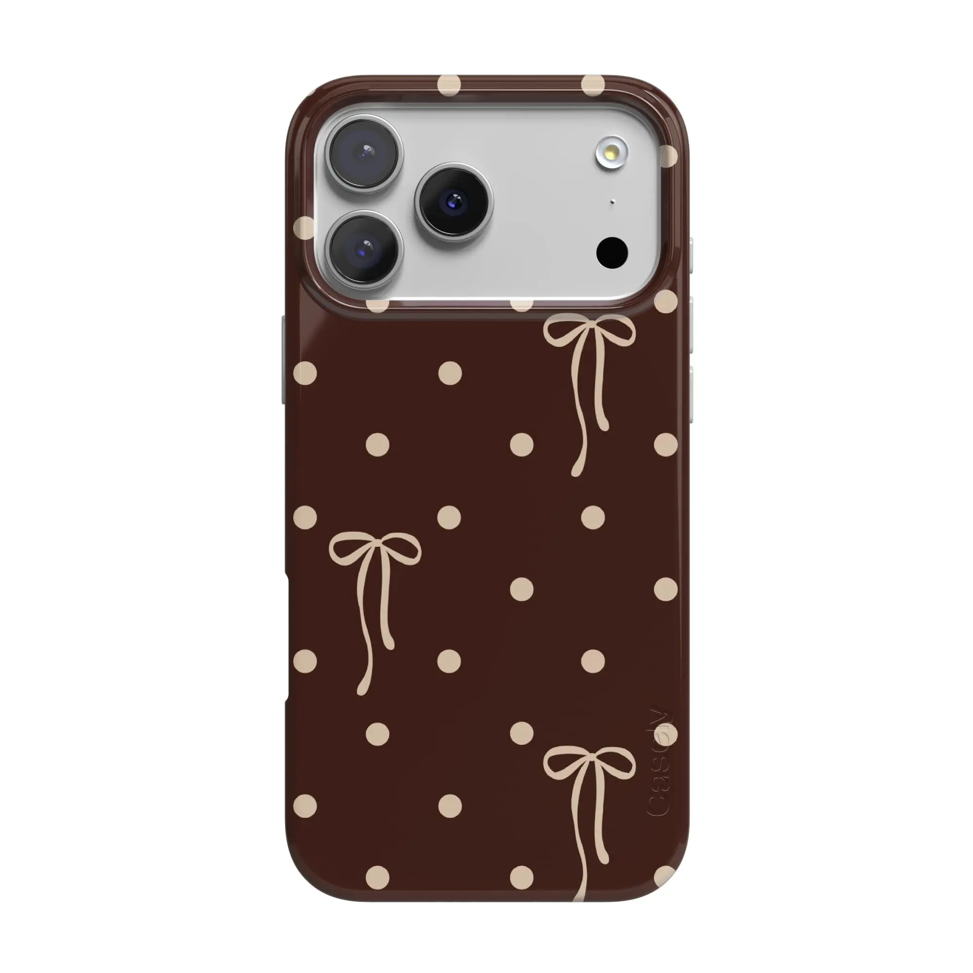 Casely iPhone 17 Pro Max Case | Teddy Bows | Brown Polka Dot | Compatible with MagSafe | Classic Ultra Thin Design