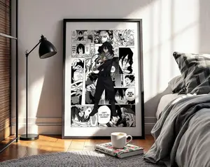Aizawa Shota Eraserhead Poster, My Hero Academia Manga Collage Wall Art Print, Gift For Anime Fans