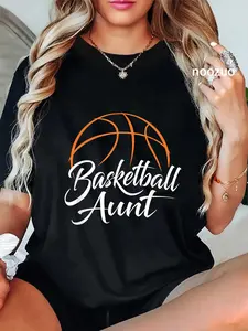 100% Cotton Basketball Aunt | Basketball Mom Auntie T-Shirt