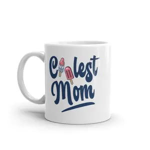 Coolest Mom Popsicles Mug Cute Mother's Day Ice Cream Freeze Pop Graphic Novelty Coffee Cup - 11oz Funny Coffee Mugs Ceramic Printed Drinkware Cup